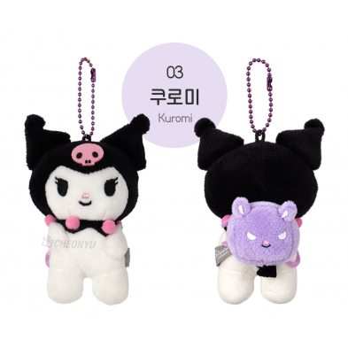 Sanrio 朋友仔背包 10cm Keyring 毛公仔- Kuromi-